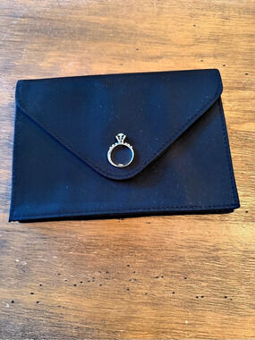 Diamond Solitaire Ring Engagement Black Envelope Clutch Spring Street